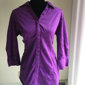 Fashion Bug Purple Button Down Dress Shirt L